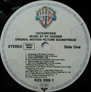 Ry Cooder ‎– Crossroads - Original Motion Picture Soundtrack