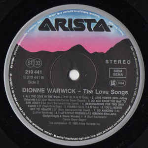 Dionne Warwick ‎– The Love Songs