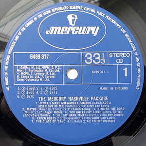 Various ‎– The Mercury Nashville Package Of Country Hits