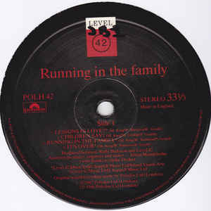Level 42 ‎– Running In The Family
