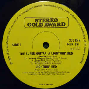 Lightnin' Red ‎– The Super Guitar Of Lightnin' Red