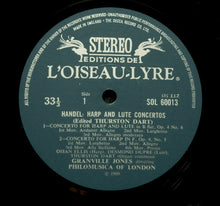 Load image into Gallery viewer, Handel* - Granville Jones, Philomusica Of London, Osian Ellis, Desmond Dupré ‎– Concerto For Harp And Lute In B Flat, Op. 4 No. 6 / Concerto For Harp In F, Op. 4 No. 5 / Concerto Grosso In C (Alexander&#39;s Feast)