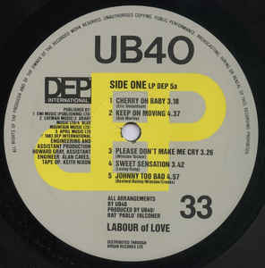 UB40 ‎– Labour Of Love