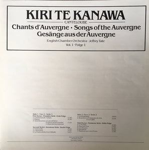 Canteloube* : Kiri Te Kanawa : English Chamber Orchestra : Jeffrey Tate ‎– Chants D'Auvergne Vol 1