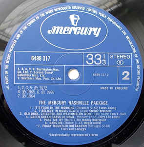 Various ‎– The Mercury Nashville Package Of Country Hits