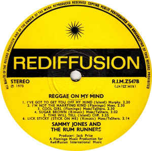 Sammy Jones And The Rum Runners ‎– Reggae On My Mind