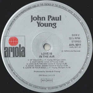 John Paul Young ‎– Love Is In The Air