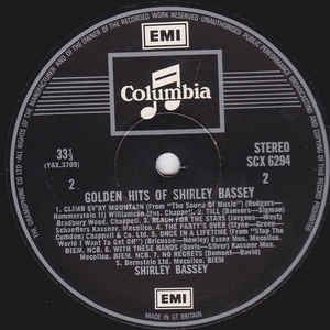 Shirley Bassey ‎– Golden Hits Of Shirley Bassey