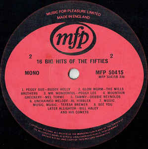 Various ‎– 16 Big Hits Of The 50's
