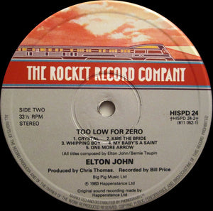 Elton John ‎– Too Low For Zero