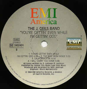 The J. Geils Band ‎– You're Gettin' Even While I'm Gettin' Odd