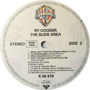 Ry Cooder ‎– The Slide Area