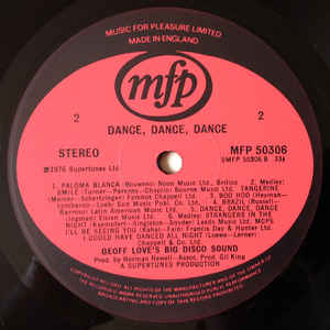 Geoff Love's Big Disco Sound ‎– Dance Dance Dance