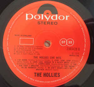 The Hollies ‎– Hollies Live Hits