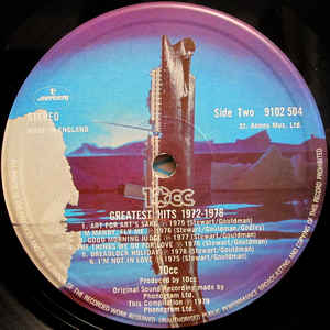 10cc ‎– Greatest Hits 1972-1978