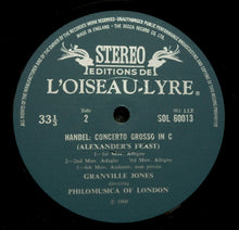 Load image into Gallery viewer, Handel* - Granville Jones, Philomusica Of London, Osian Ellis, Desmond Dupré ‎– Concerto For Harp And Lute In B Flat, Op. 4 No. 6 / Concerto For Harp In F, Op. 4 No. 5 / Concerto Grosso In C (Alexander&#39;s Feast)