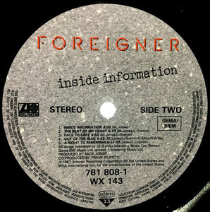 Foreigner ‎– Inside Information