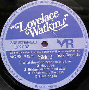 Lovelace Watkins ‎– Recorded Live At The Talk Of The Town