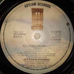 Jackson Browne ‎– Running On Empty