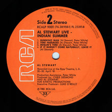 Load image into Gallery viewer, Al Stewart ‎– Live Indian Summer