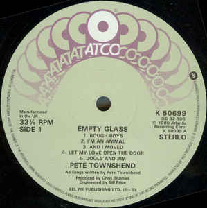 Pete Townshend ‎– Empty Glass