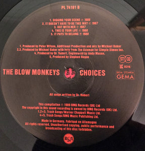 The Blow Monkeys ‎– Choices - The Singles Collection