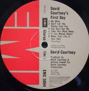 David Courtney ‎– David Courtney's First Day