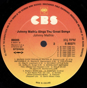 Johnny Mathis ‎– Johnny Mathis Sings The Great Songs