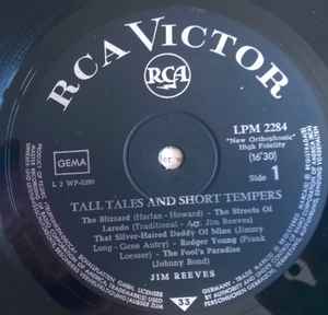Jim Reeves - Tall Tales And Short Tempers (LP, Album, Mono)