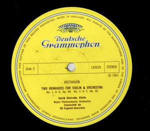 Max Bruch, Ludwig van Beethoven, David Oistrakh*, Igor Oistrakh* – Violin Concerto No. 1 In G Minor, Op. 26 / Romances For Violin & Orchestra No. 1 In G Major Op. 40 No. 2 In F Major, Op. 50