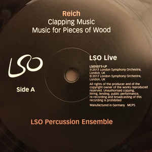 LSO PERCUSSION ENSEMBLE - STEVE REICH: SEXTET, CLAPPING MUSIC, MUSIC FOR ( 12" RECORD )