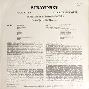 Stravinsky*, Academy Of St. Martin-In-The-Fields*, Neville Marriner* – Pulcinella / Apollon Musagète