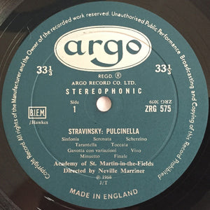 Stravinsky*, Academy Of St. Martin-In-The-Fields*, Neville Marriner* – Pulcinella / Apollon Musagète