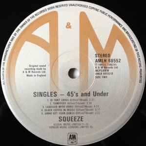 Squeeze (2) - Singles - 45's And Under (LP, Comp)