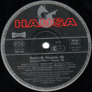 Boney M. Reunion '88* – Greatest Hits Of All Times - Remix '88