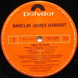 Barclay James Harvest - Face To Face (LP, Album)