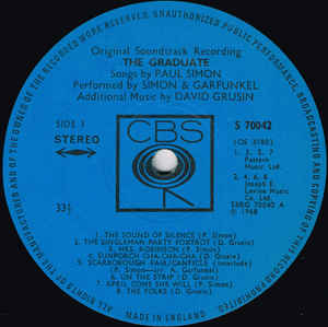 Simon & Garfunkel, Dave Grusin ‎– The Graduate (Original Soundtrack)