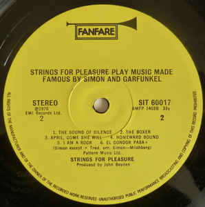 Strings For Pleasure – Strings For Pleasure Play Music Made Famous By Simon & Garfunkel