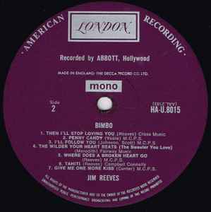 Jim Reeves - Bimbo (LP, Comp, Mono, RP)