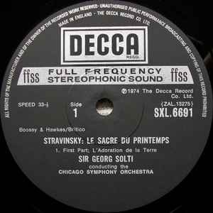 Stravinsky* - Chicago Symphony Orchestra*, Sir Georg Solti* - Le Sacre Du Printemps (LP)