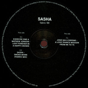 SASHA FEAT. VARIOUS - FABRIC 99: SASHA X 4 VINYL ( 12" RECORD )