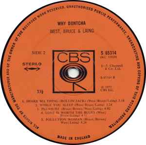 West, Bruce & Laing - Why Dontcha (LP, Album)