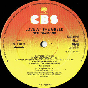 Neil Diamond – Love At The Greek (Recorded Live At The Greek Theatre, Los Angeles)