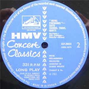 Handel* - Harty*, George Weldon, Royal Philharmonic Orchestra* – Water Music Suite / Royal Fireworks Suite