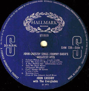 John Cassidy (2) With The Everglades – Sings Johnny Cash's Greatest Hits