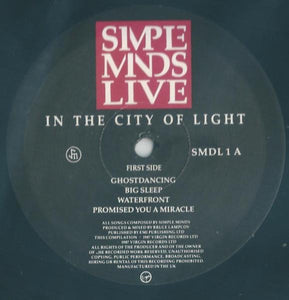 Simple Minds ‎– Live In The City Of Light