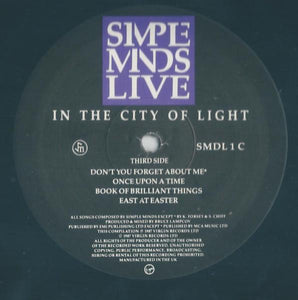 Simple Minds ‎– Live In The City Of Light