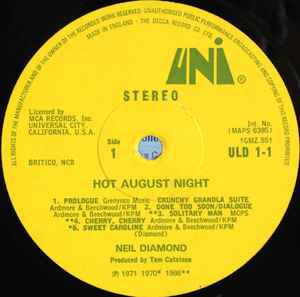 Neil Diamond - Hot August Night (2xLP, Album, Gat)
