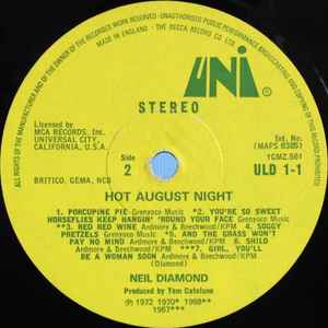 Neil Diamond - Hot August Night (2xLP, Album, Gat)
