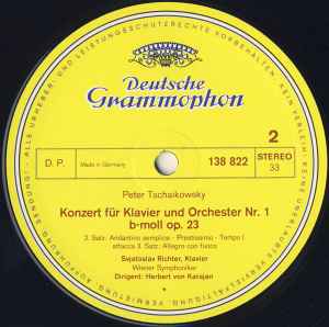 Tschaikowsky* - Svjatoslav Richter* · Herbert von Karajan · Wiener Symphoniker – Klavierkonzert Nr.1 B-moll · Piano Concerto No. 1 In B Flat Minor